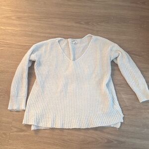 V neck white knit sweater - BB Dakota